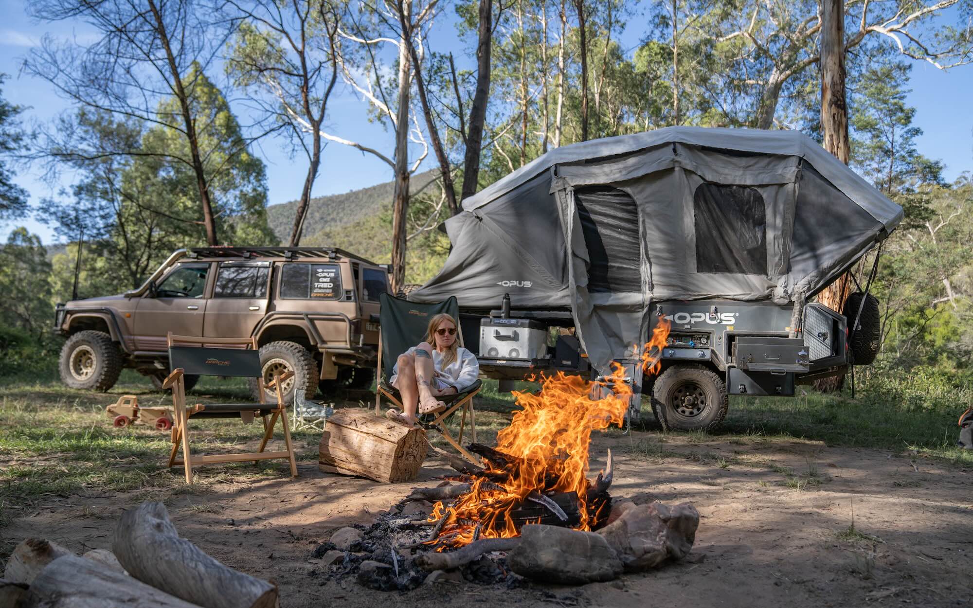 OPUS hybrid caravan in alpine national park